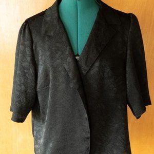 VIN Handmade Black Brocade Polyester Cardigan womens M